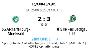 SG Aschaffenburg-Strietwald - JFG Kickers Bachgau U14