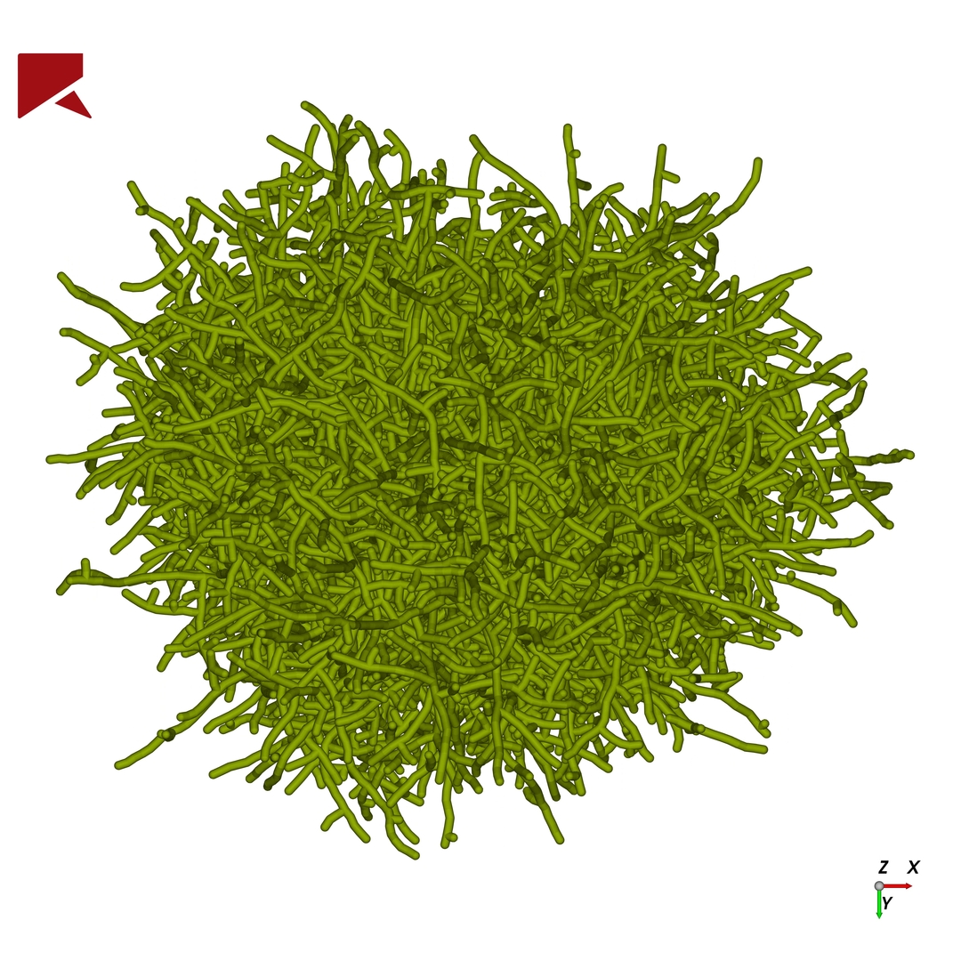 Simulation of the compression of pellets out of filamentous