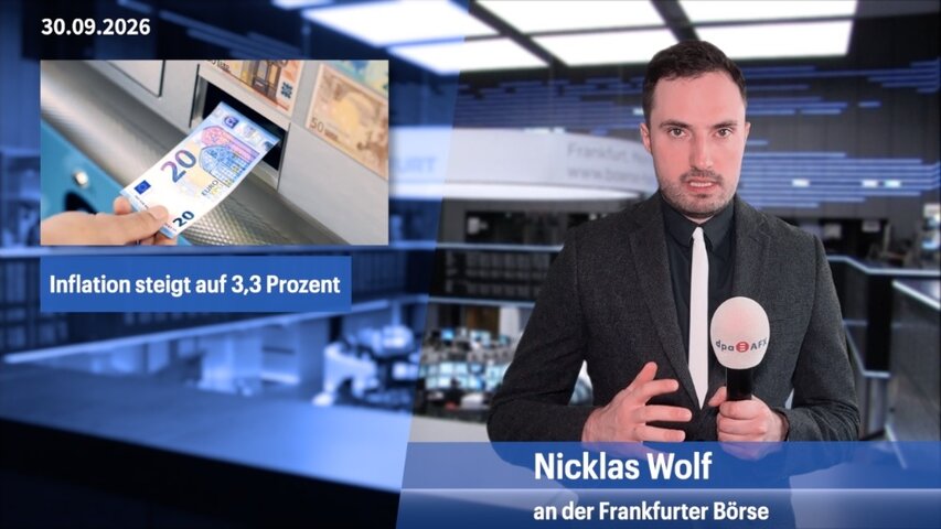 Dax rutscht spürbar ins Minus - Inflation in Deutschland hoch
