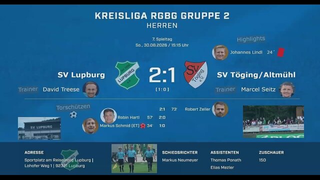 SV Lupburg - SV Töging/Altmühl