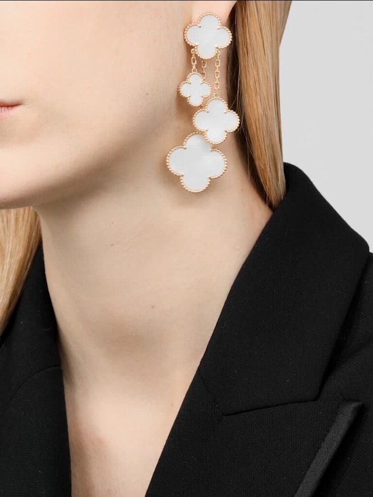 マジック アルハンブラ イヤリング、4モチーフ 18K イエローゴールド