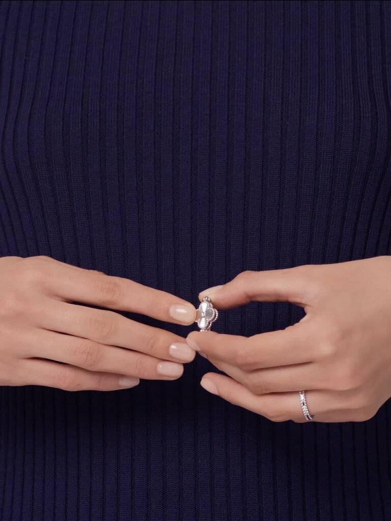 ヴィンテージ アルハンブラ リバーシブル リング 18K ホワイトゴールド