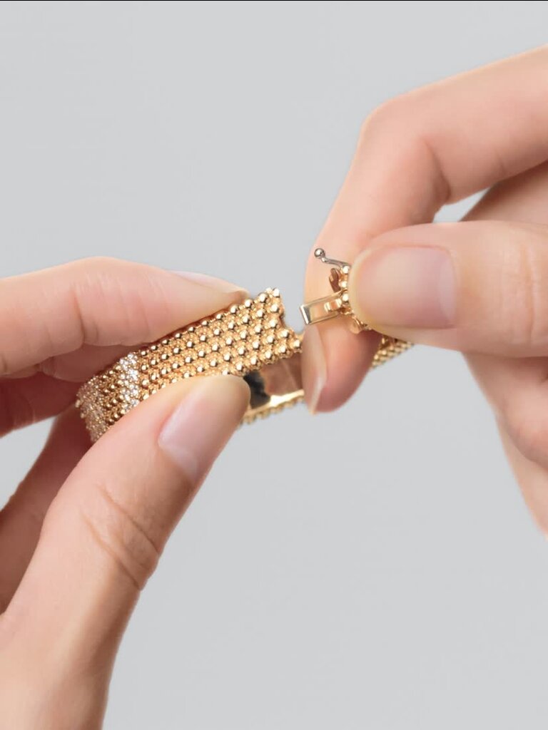 ペルレ ダイヤモンド ブレスレット、5連、ラージモデル 18K イエロー